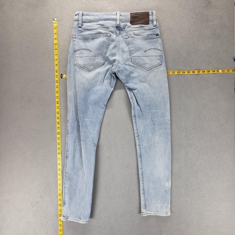 G-Star RAW Jeans Mens 31x32 Blue 3301 Slim Light Wash Button‎ Fly Denim - Picture 2 of 16